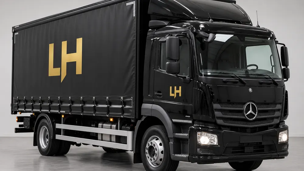 Schwarzer 7,5 t LKW von LH Kurier & Transport